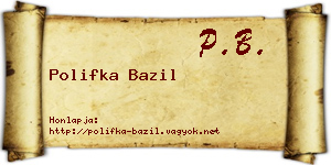 Polifka Bazil névjegykártya